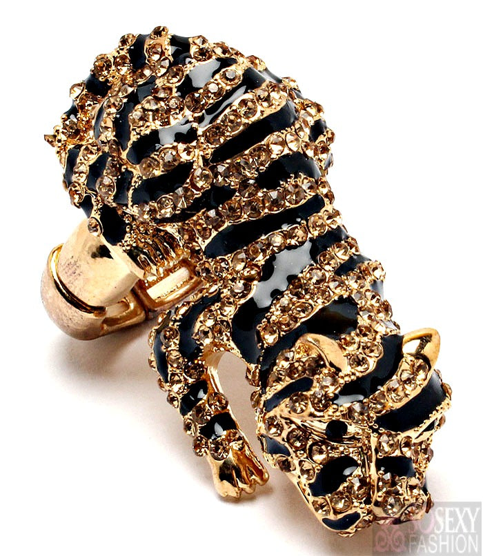 “Tiger” Adjustable Crystal Stud Ring