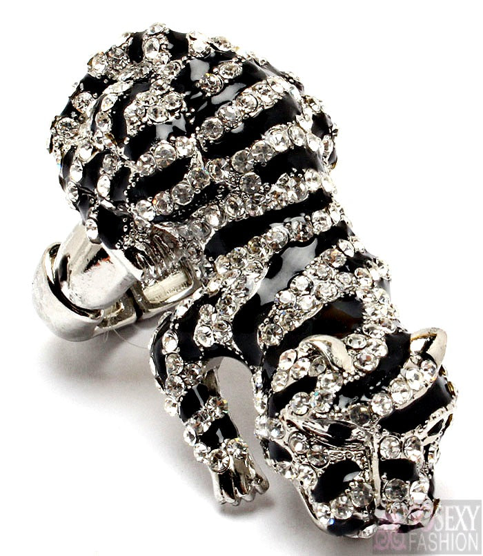“Tiger” Adjustable Crystal Stud Ring