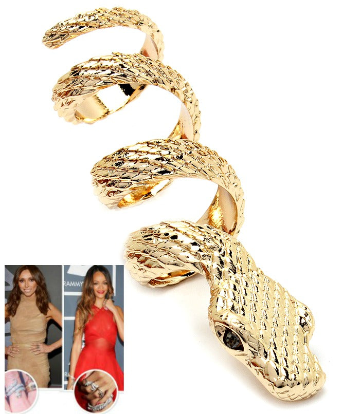 Rihanna Style Snake Wrap Ring