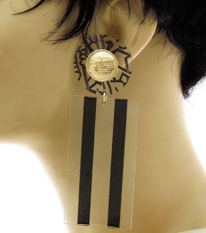 'JADORE' Laser Cut Rectangle Earrings