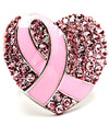 Breast Cancer Heart Ribbon  Ring