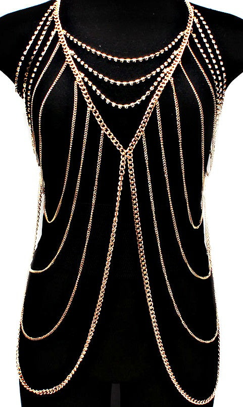 'Vixen' Crystal Stud Layered Body Chain