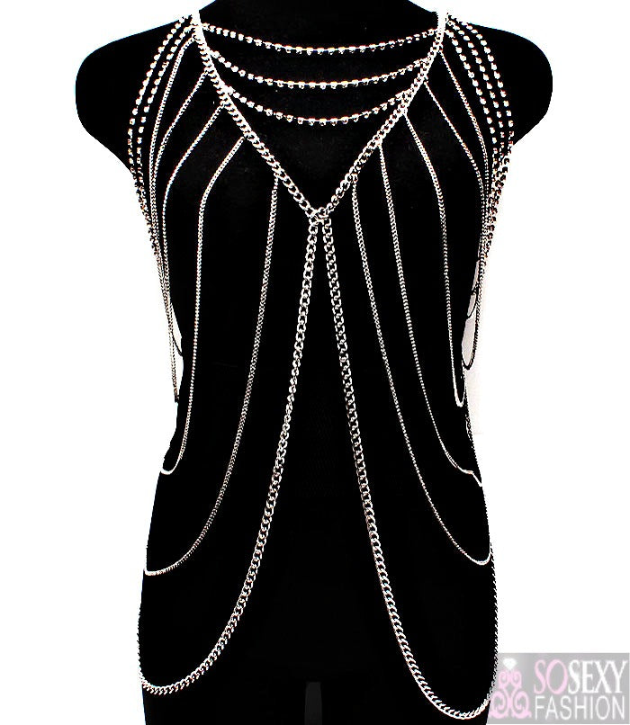 'Vixen' Crystal Stud Layered Body Chain
