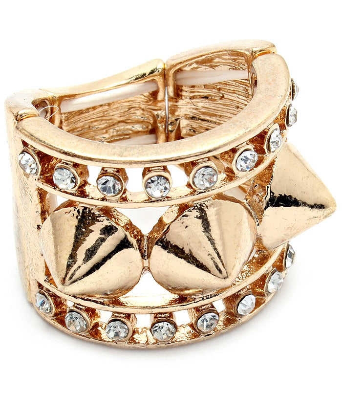 “Spike”  Crystal Stud  Stretch Ring