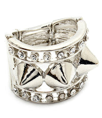 “Spike”  Crystal Stud  Stretch Ring