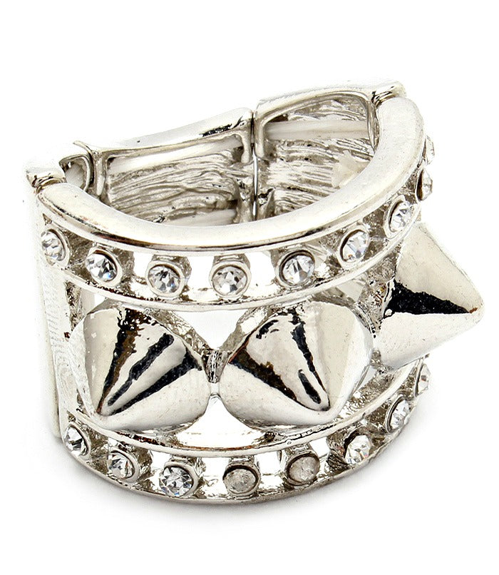 “Spike”  Crystal Stud  Stretch Ring