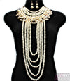 'Rihanna' Crystal  Pearl Necklace and Earring Set