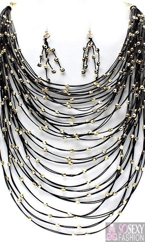 “Zara”  Layered Necklace and Earring Set