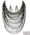 “Zara”  Layered Necklace and Earring Set - Silver