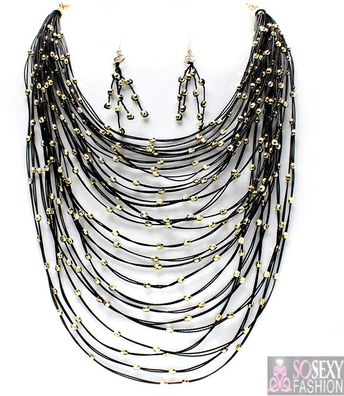 “Zara”  Layered Necklace and Earring Set