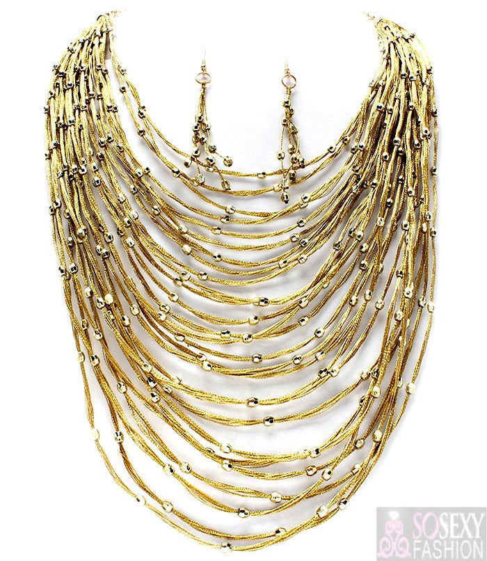 “Zara”  Layered Necklace and Earring Set