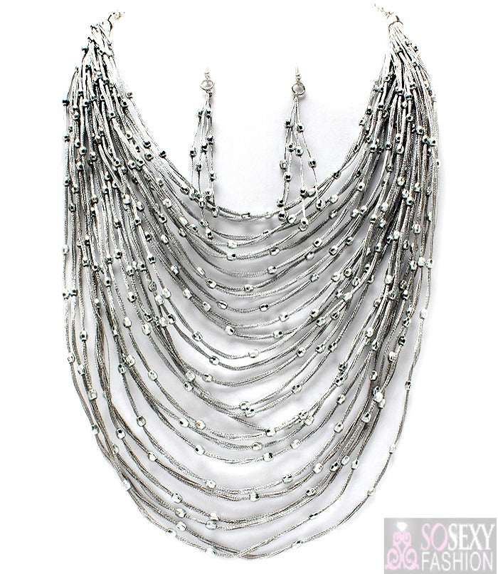 “Zara”  Layered Necklace and Earring Set