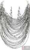 “Zara”  Layered Necklace and Earring Set - Silver