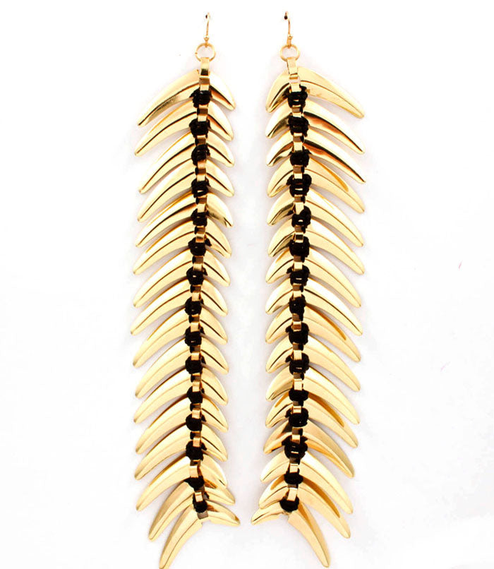 “Amber” Basketball Wives Fish Hook  Earring - Yellow