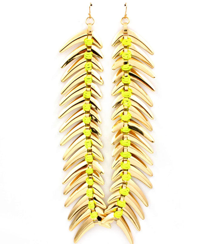 “Amber” Basketball Wives Fish Hook  Earring - Yellow