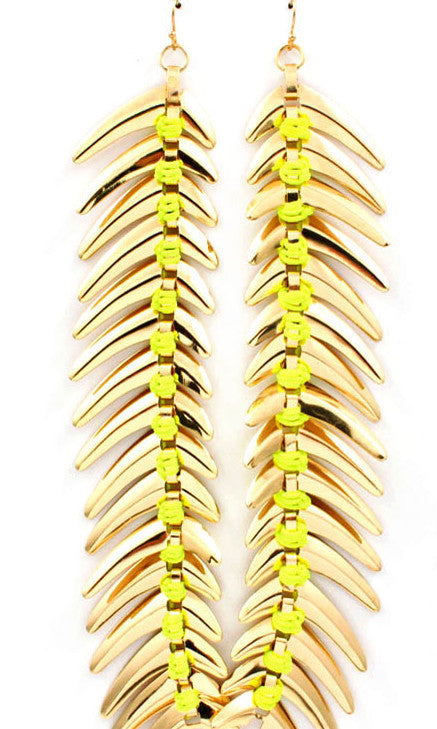 “Amber” Basketball Wives Fish Hook  Earring - Yellow