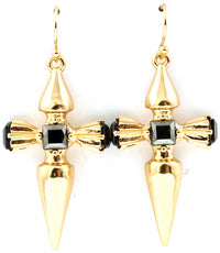 'KIM' FISH HOOK CROSS EARRINGS