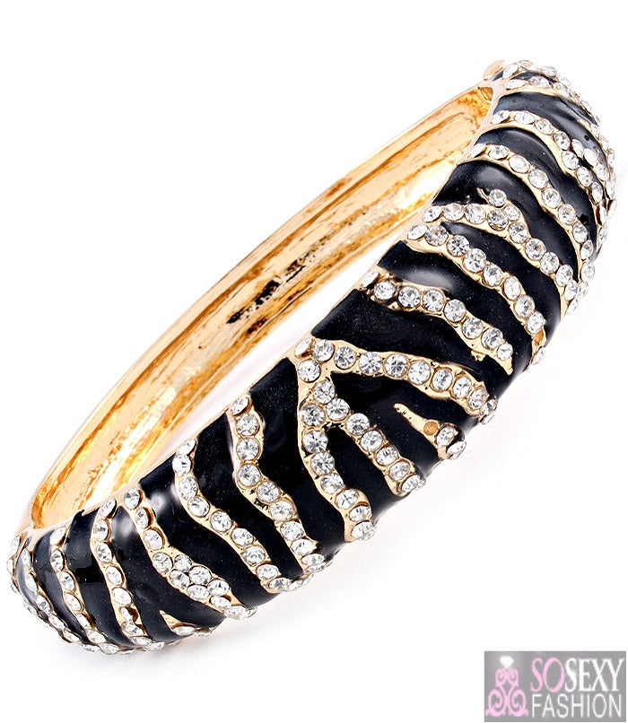 'Mila' Crystal Studs Hinge Bracelet