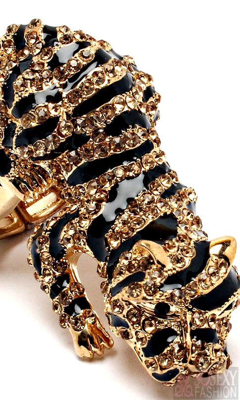 “Tiger” Adjustable Crystal Stud Ring