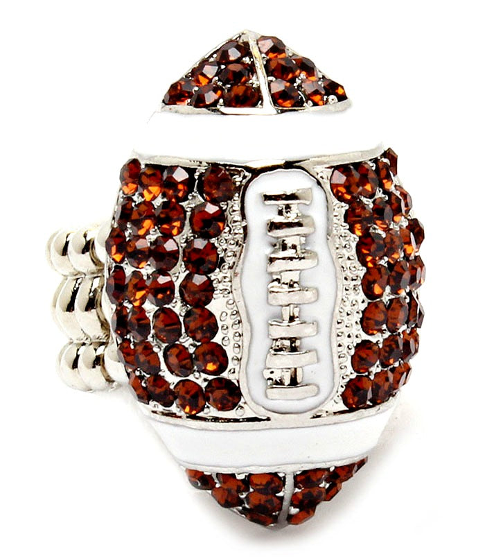 Adjustable Stretch Crystal Studs Ball Ring