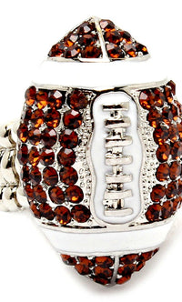 Adjustable Stretch Crystal Studs Ball Ring