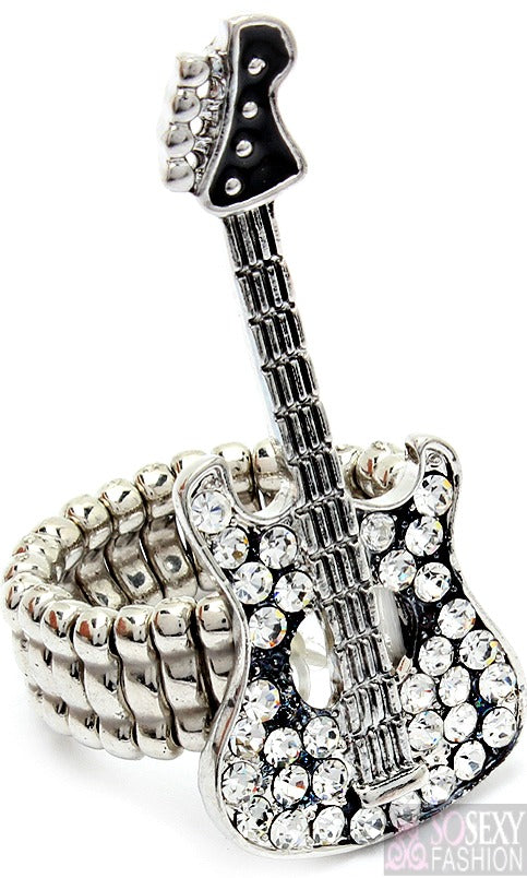 “Pop Star” Stretch Crystal Stud Ring