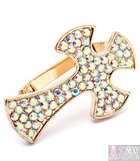 “Cross” Adjustable Stretch Two Finger Ring