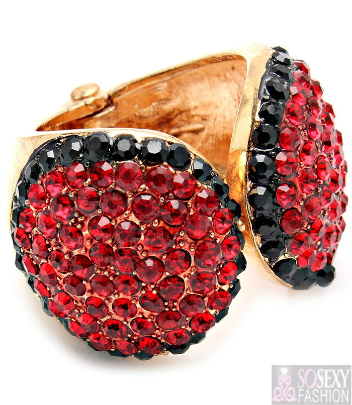 “Carly” Adjustable Crystal Stud Ring