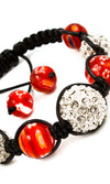 'Cassie' Crystal Studs Fireball  Bracelet