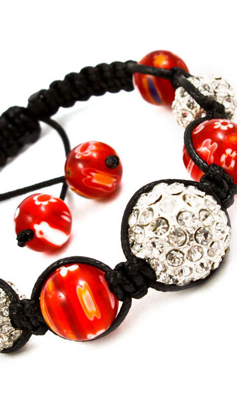 'Cassie' Crystal Studs Fireball  Bracelet