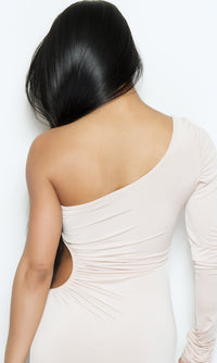 'EVE' ONE SHOULDER LONG SLEEVE DRESS