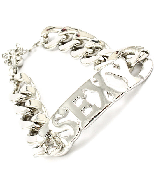 "SEXY" CURB CHAIN BRACELET