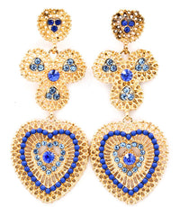 Crystal studded beaded Earrings - Black