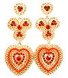Crystal studded beaded Earrings - Black