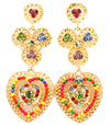 Crystal studded beaded Earrings - Black