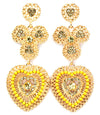 Crystal studded beaded Earrings - Black