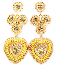 Crystal studded beaded Earrings - Black