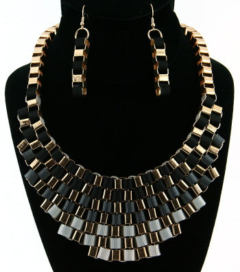 'Cleopatra'  Necklace and Earring Set - Blue