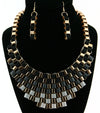 'Cleopatra'  Necklace and Earring Set - Black
