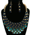 'Cleopatra'  Necklace and Earring Set - Black