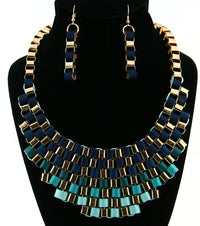 'Cleopatra'  Necklace and Earring Set - Black