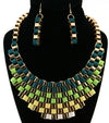 'Cleopatra'  Necklace and Earring Set - Black