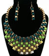 'Cleopatra'  Necklace and Earring Set - Blue