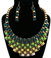 'Cleopatra'  Necklace and Earring Set - Blue