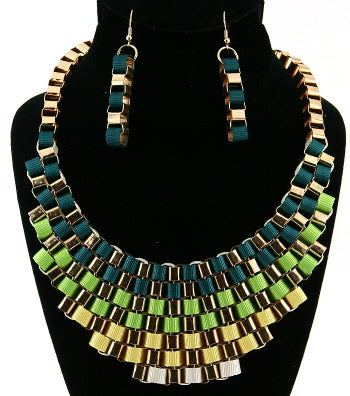 'Cleopatra'  Necklace and Earring Set - Blue