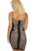 Load image into Gallery viewer, ‘KIM’ BLACK PRINT HALTER BANDAGE DRESS
