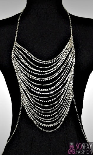 "Rihanna" Crystal Layered Body Chain