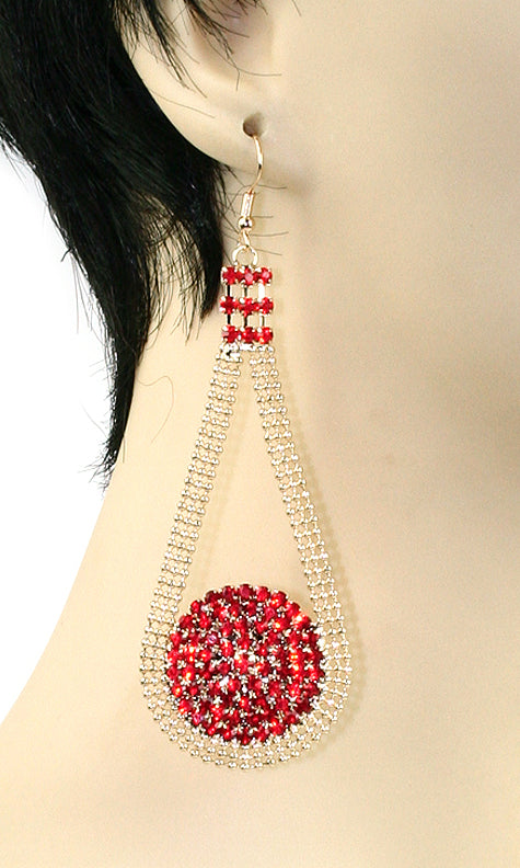 CRYSTAL MESH DROP EARRINGS