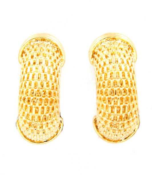 Metal Mesh Hoop Clip Earrings