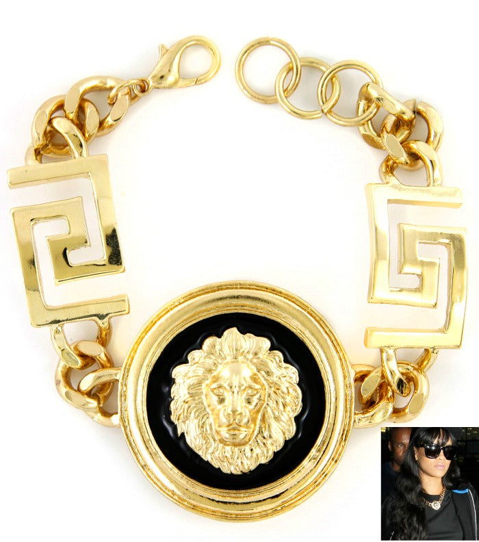 Celebrity Inspired Rihanna  Lion Head Bracelet